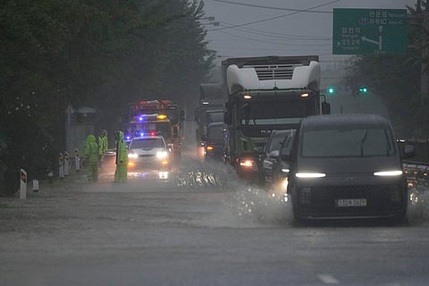 Heavy rain in Paju, South Korea